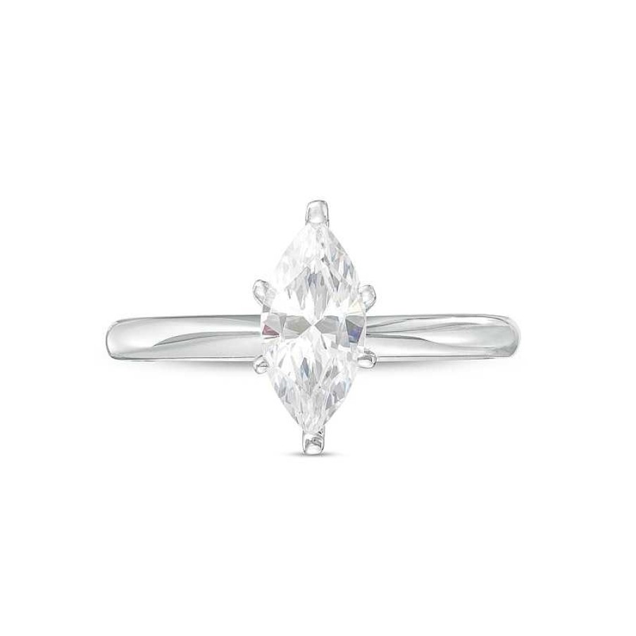 Rings Zales | 1 Ct. Certified Marquise Lab-Created Diamond Solitaire Engagement Ring In 14K White Gold (F/Vs2)