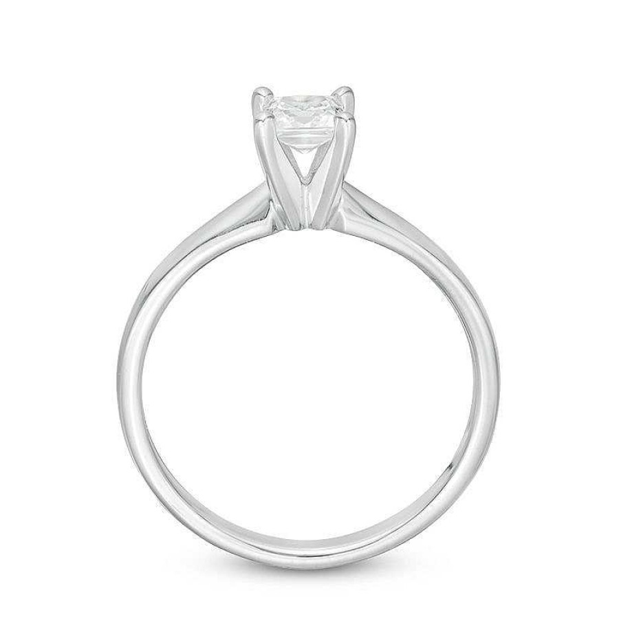 Rings Zales | 1/2 Ct. Princess-Cut Diamond Solitaire Engagement Ring In 14K White Gold (I/I2)