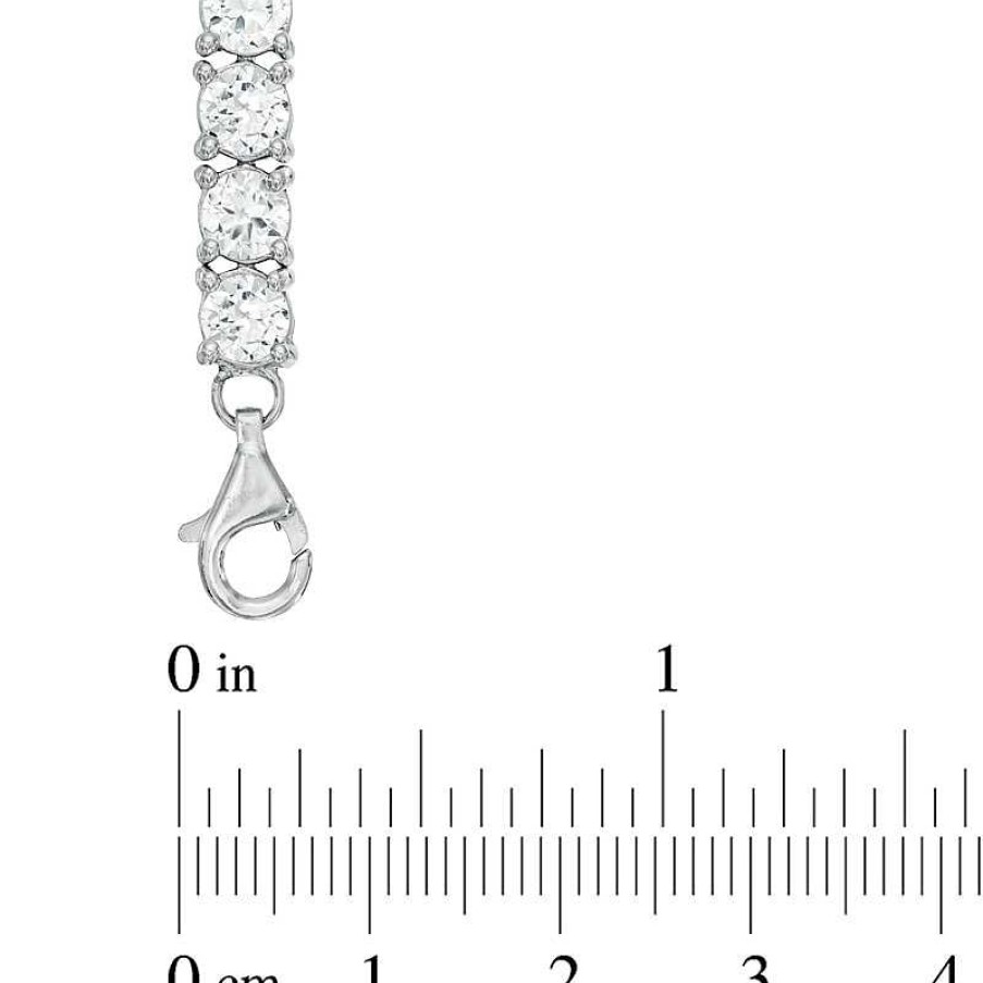 Bracelets Zales | Lab-Created White Sapphire Tennis Bracelet In Sterling Silver - 7.5"