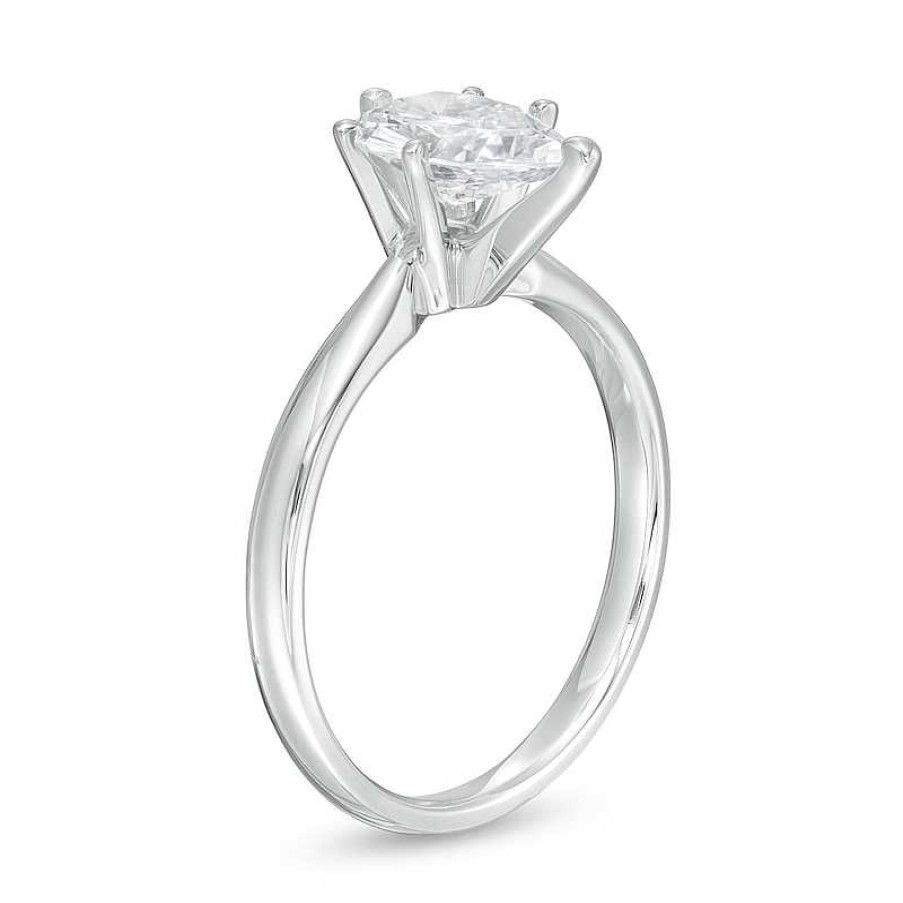 Rings Zales | 1 Ct. T.W. Certified Pear-Shaped Diamond Solitaire Engagement Ring In 14K White Gold (I/I2)