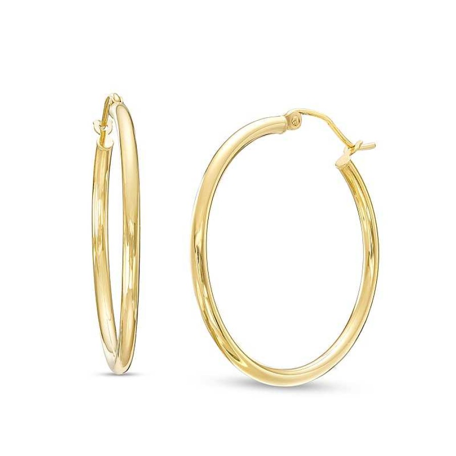 Earrings Zales | 30.0Mm Tube Hoop Earrings In 14K Gold