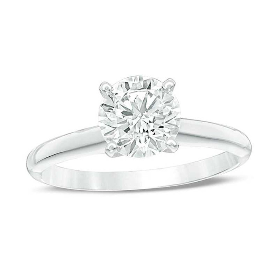 Rings Zales | 1-1/2 Ct. Certified Diamond Solitaire Engagement Ring In 14K White Gold (I/I1)