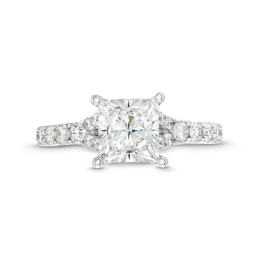 Rings Zales | True Lab-Created Diamonds By Vera Wang Love 2-1/2 Ct. T.W. Princess-Cut Engagement Ring In 14K White Gold (F/Vs2)