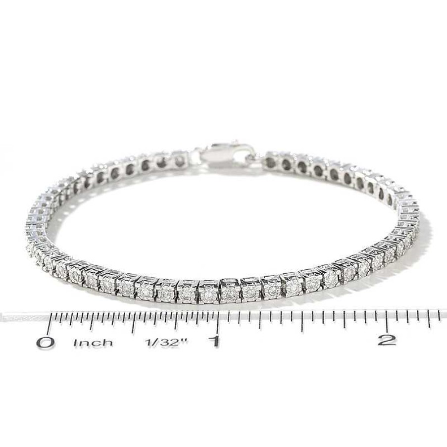 Bracelets Zales | 3/4 Ct. T.W. Diamond Tennis Bracelet In Sterling Silver