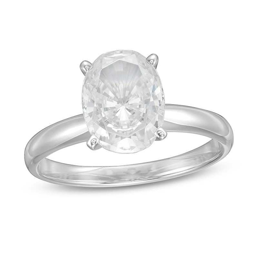 Rings Zales | 2 Ct. Certified Oval Lab-Created Diamond Solitaire Engagement Ring In 14K White Gold (F/Vs2)