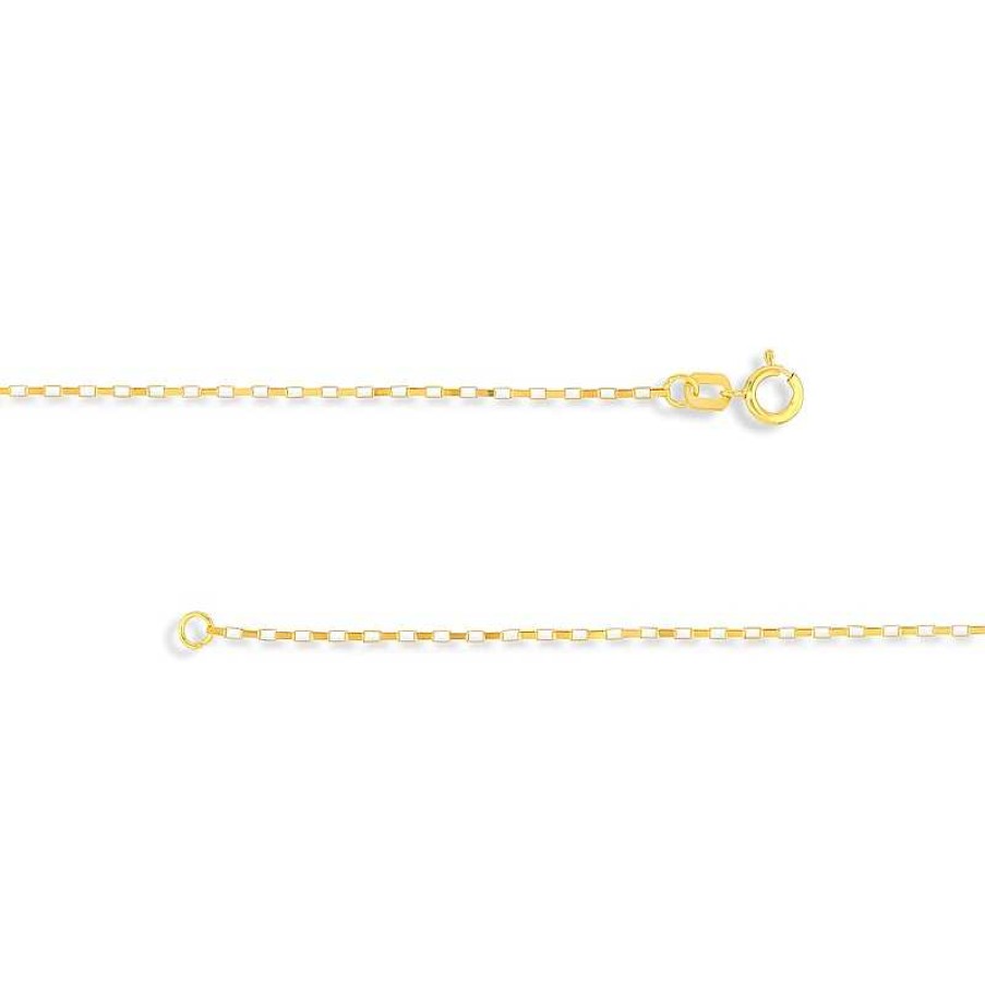 Bracelets Zales | 0.88Mm Elongated Solid Box Chain Bracelet In 14K Gold – 7.25"