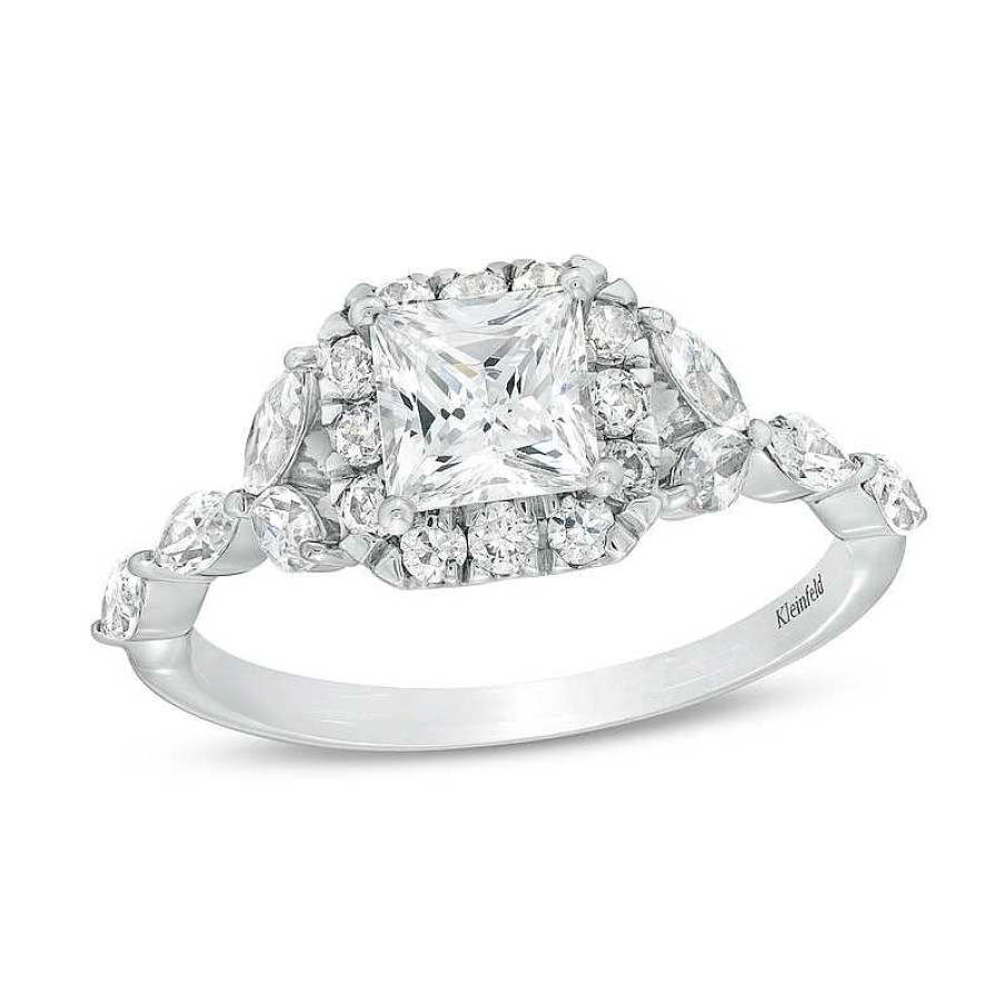 Rings Zales | Kleinfeld® X Zales 2 Ct. T.W. Certified Princess-Cut Lab-Created Diamond Frame Engagement Ring In Platinum (F/Vs2)