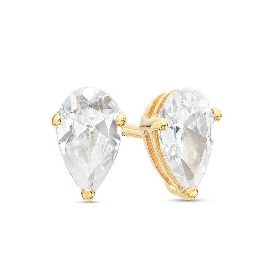 Earrings Zales | 1/2 Ct. T.W. Certified Pear-Shaped Lab-Created Diamond Solitaire Stud Earrings In 14K Gold (F/Si2)