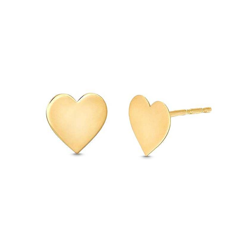 Earrings Zales | Polished Heart Stud Earrings In 14K Gold