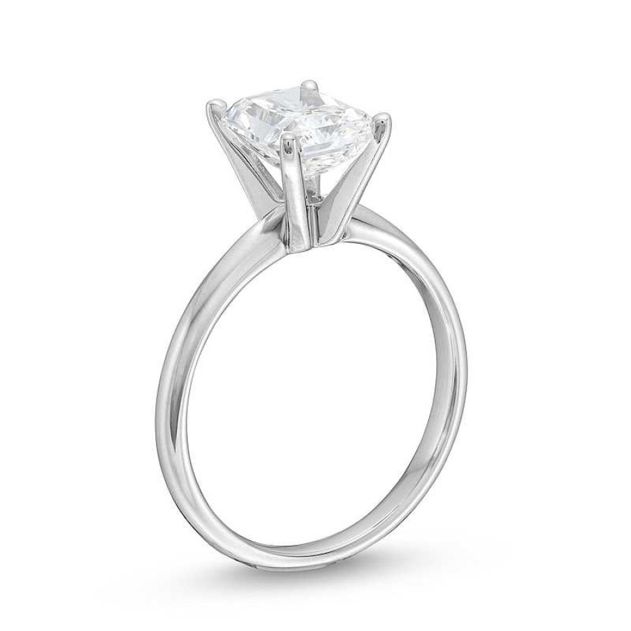 Rings Zales | 2 Ct. Certified Radiant-Cut Lab-Created Diamond Solitaire Engagement Ring In 14K White Gold (F/Vs2)