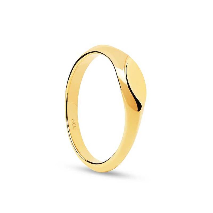 Rings Zales | Pdpaola™ At Zales Marquise-Shaped Signet Ring In Sterling Silver With 18K Gold Plate