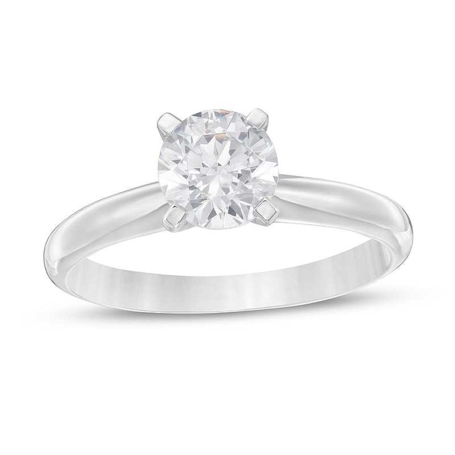 Rings Zales | 1 Ct. Certified Diamond Solitaire Engagement Ring In 14K White Gold (I/I2)