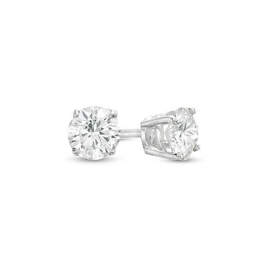 Earrings Zales | 1/2 Ct. T.W. Diamond Solitaire Stud Earrings In 10K White Gold (I/I3)