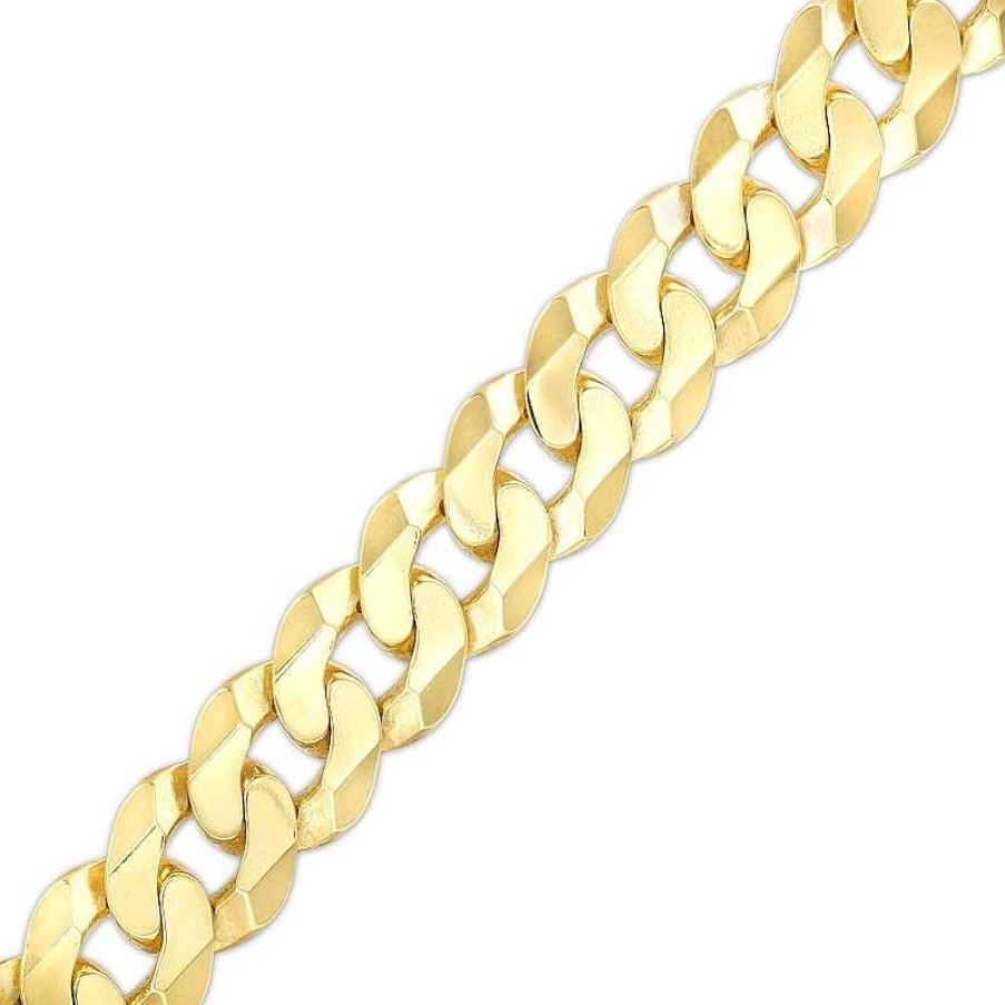 Bracelets Zales | Men'S 10.9Mm Solid Curb Chain Bracelet In 10K Gold - 8.5"